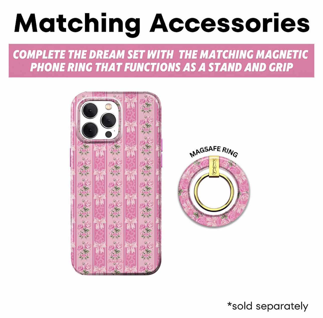 Coquette Wallpaper MagSafe Gold Ring Grip