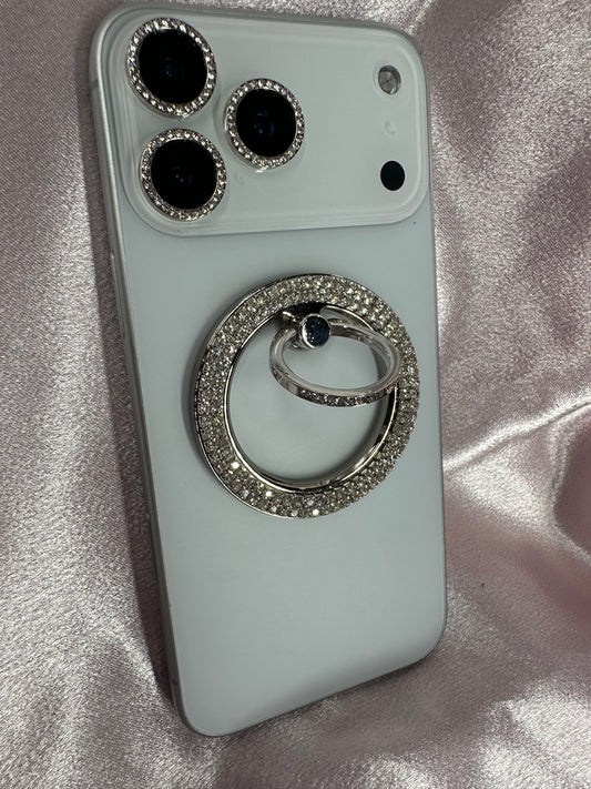 Silver Rhinestone Magsafe Ring Phone Grip