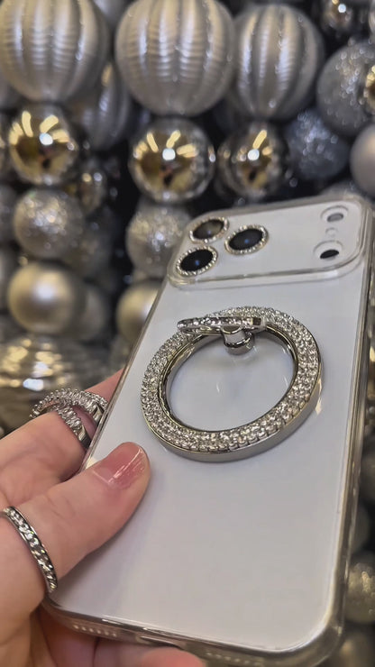 Silver Rhinestone Magsafe Ring Phone Grip